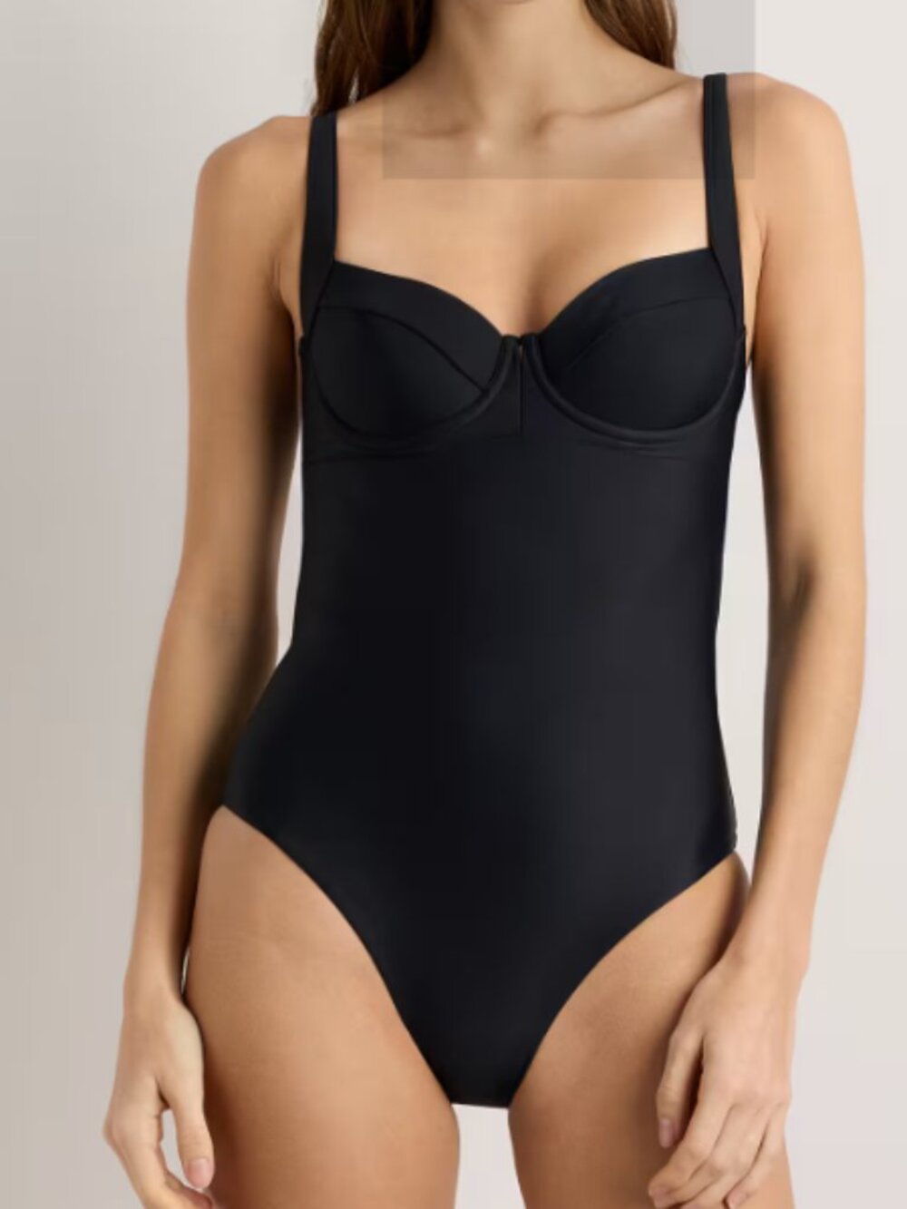 Quince Italian Underwire One-Piece Swimsuit Black S NWT